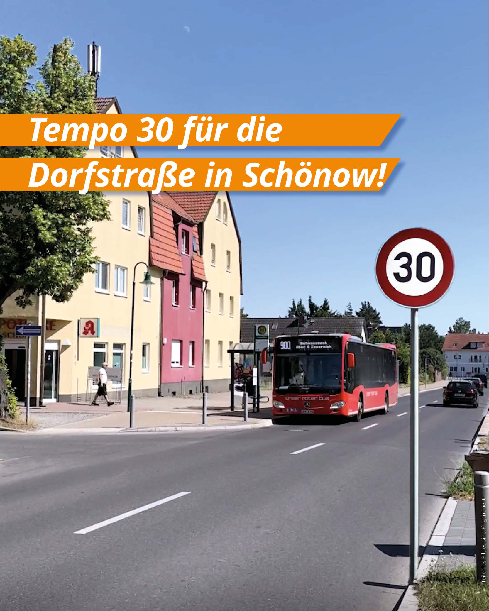 Mehr Sicherheit auf der Dorfstraße in Schönow!